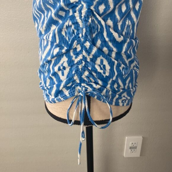 LANDS’ END White Blue Halter Tankini Swimwear Size 6 - Picture 5 of 12